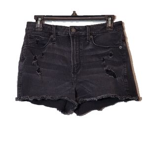 Abercrombie & Fitch Distressed Fray Black Short 28